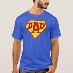 Grappige Superheld Vader Vaderdag Blauw Vintage T-shirt