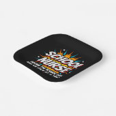 Grappige Superhero School Verpleegkundige Waarderi Papieren Bordje (Gebogen)