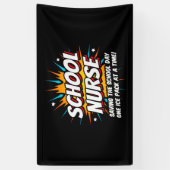 Grappige Superhero School Verpleegkundige Waarderi Spandoek (Verticaal)