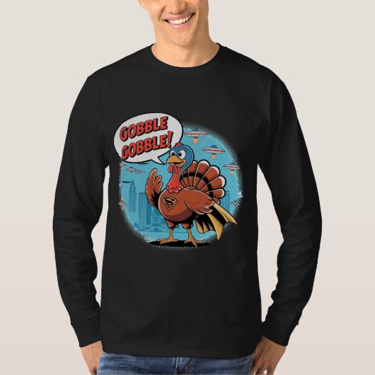 Grappige Superkalkoen Comic T-shirt (Voorkant)