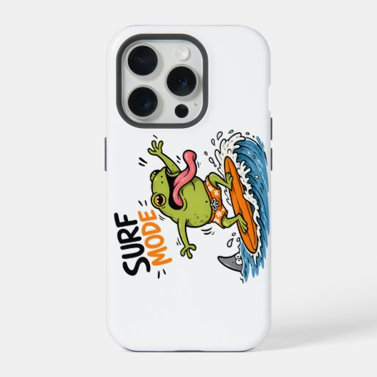 Grappige Surf Mode Kikker|Dolle Kikker Zomer iPhone Hoesje (Achterkant)