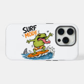 Grappige Surf Mode Kikker|Dolle Kikker Zomer iPhone Hoesje (Achterkant horizontaal)