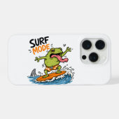 Grappige Surf Mode Kikker|Dolle Kikker Zomer iPhone Hoesje (Achterkant horizontaal)