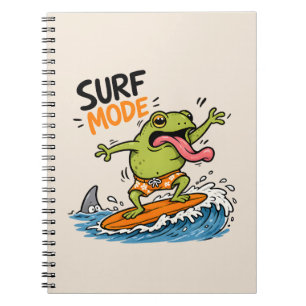 Grappige Surf Mode Kikker Dolle Kikker Zomer Notitieboek