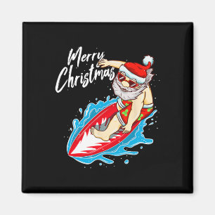 Grappige surfende kerstman Hawaiaanse kerstman Magneet