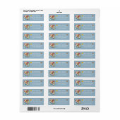 Grappige Surfende Kerstman Hond Kerst Retouradres Etiket (Full Sheet)