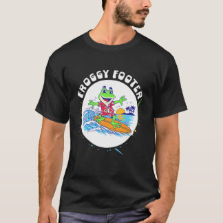 Grappige surfende kikker die op surfplank rijdt Fr T-shirt