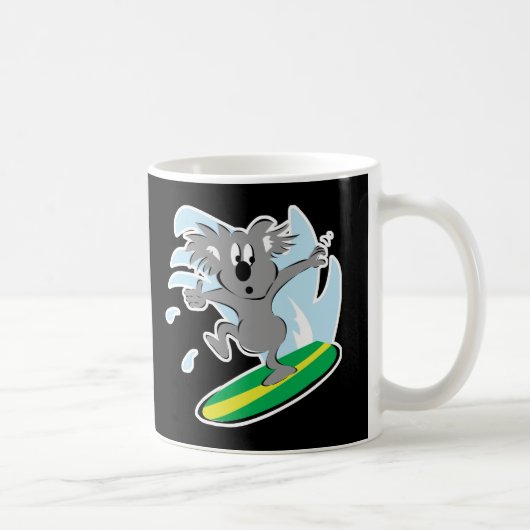 grappige surfende koalabeer koffiemok (Rechts)