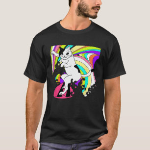 Grappige Surfende Lieve Vintage Surf Kat T-shirt