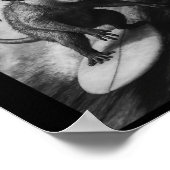 Grappige Surfende Possum Selfie Op Surfplank Stran Poster (Hoek)