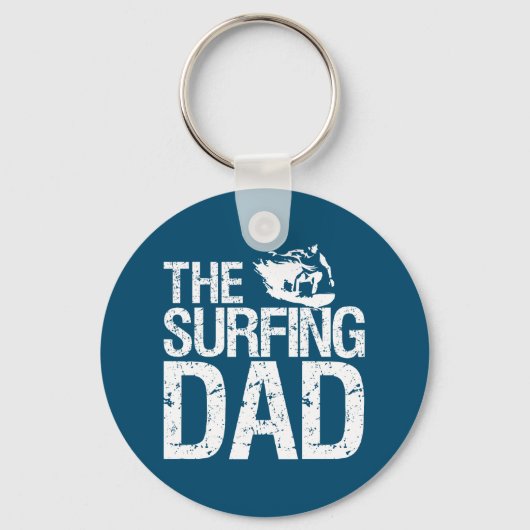 Grappige Surfende Vader Surfer Vaderdag Sleutelhanger (Voorkant)