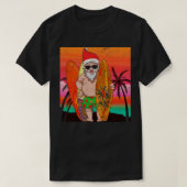 Grappige Surfer Sinterklaas Zomer Zonsondergang Ke T-shirt (Design voorkant)
