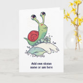 Grappige Surfer Slak die een Golf Vangt Tiener Kaart (Gele Bloem)