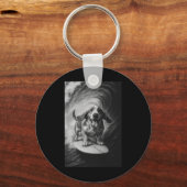 Grappige surfhond selfie op surfplank strand sleutelhanger (Voorkant)