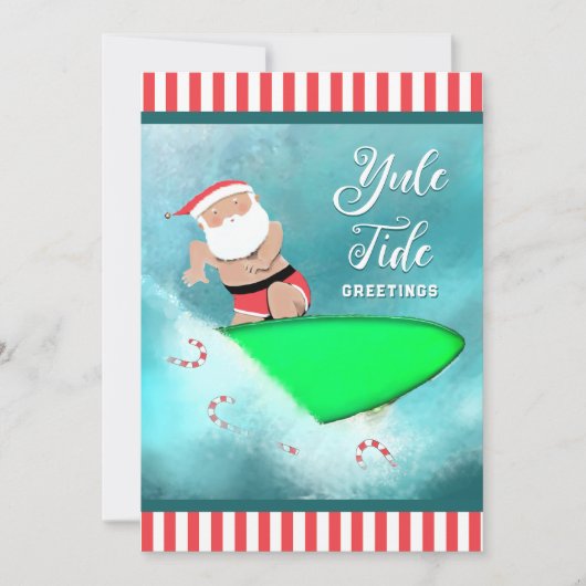 Grappige surfstrand kerstkaarten feestdagenkaart (Voorkant)
