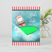 Grappige surfstrand kerstkaarten feestdagenkaart (Staand voorkant)