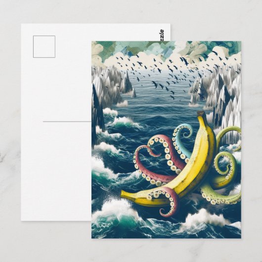 Grappige Surreal Banana Octopus Briefkaart (Voorkant / Achterkant)