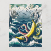 Grappige Surreal Banana Octopus Briefkaart (Voorkant)