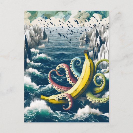 Grappige Surreal Banana Octopus Briefkaart (Voorkant)