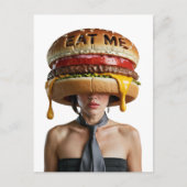 Grappige Surreal Cheesburger Vrouw Briefkaart (Voorkant)