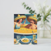 Grappige surrealistische soep hot tub briefkaart (Staand voorkant)