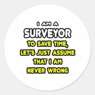 Grappige Surveyor T-shirts en geschenken Ronde Sticker