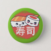Grappige Sushi Cartoon Ontwerp Ronde Button 5,7 Cm (Voorkant)