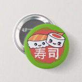 Grappige Sushi Cartoon Ontwerp Ronde Button 5,7 Cm (Voorkant /achterkant)