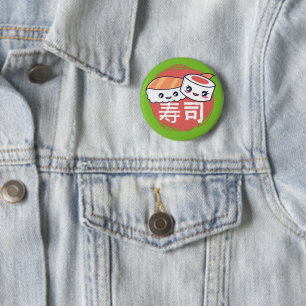 Grappige Sushi Cartoon Ontwerp Ronde Button 5,7 Cm