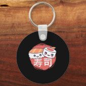 Grappige Sushi Cartoon Ontwerp Sleutelhanger (Voorkant)
