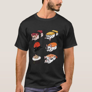 Grappige sushi franchie hond kawaii anime japans l t-shirt