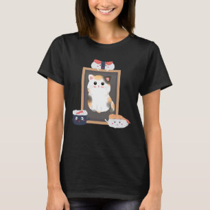 Grappige sushi houdt van schattige kat kawaii t-shirt