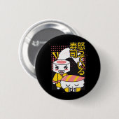 Grappige Sushi Karate Vechters Cartoon Ontwerp Ronde Button 5,7 Cm (Voorkant /achterkant)