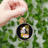 Grappige Sushi Karate Vechters Cartoon Ontwerp Sleutelhanger (Hand)