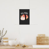 Grappige Sushi Kat Rollenmodel Poster (Keuken)