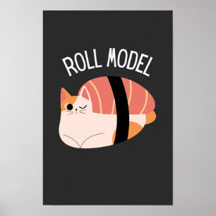 Grappige Sushi Kat Rollenmodel  Poster
