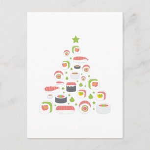 Grappige Sushi Liefhebbers Kerstboom Voeg Tekst To Briefkaart