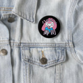 Grappige Sushi Meester Cartoon Ontwerp Ronde Button 5,7 Cm (In situ)