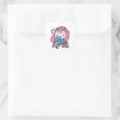 Grappige Sushi Meester Cartoon Ontwerp Vierkante Sticker (Tas)