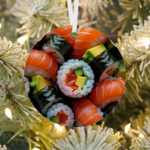 Grappige Sushi Pun gepersonaliseerde kerst Metalen Ornament
