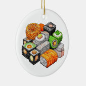 Grappige Sushi Pun Kerstmis Keramisch Ornament (Rechts)