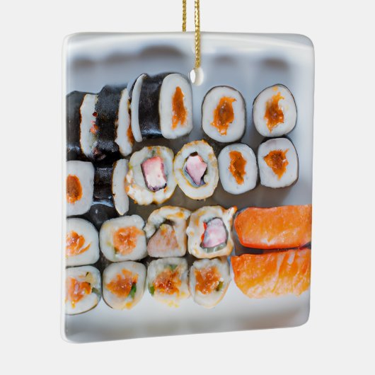 Grappige Sushi Pun Kerstmis Keramisch Ornament (Rechts)