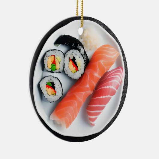 Grappige Sushi Pun Kerstmis Keramisch Ornament (Rechts)