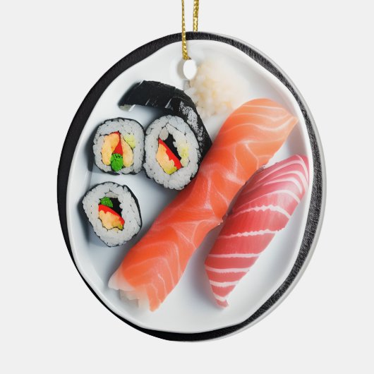 Grappige Sushi Pun Kerstmis Keramisch Ornament (Links)