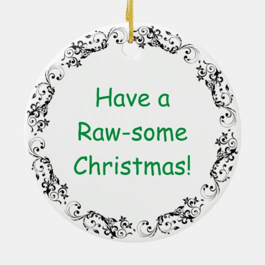 Grappige Sushi Pun Kerstmis Keramisch Ornament (Achterkant)