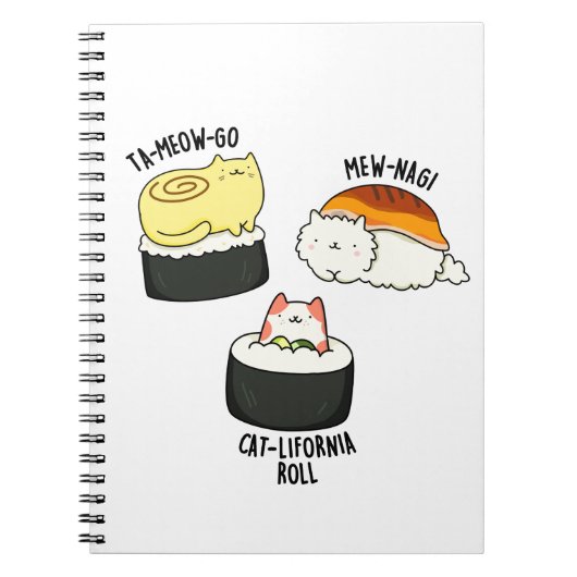 Grappige Sushi Puns met Sushi Katten Notitieboek (Voorkant)