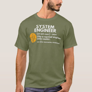 Grappige systeemingenieur definitie software cadea t-shirt