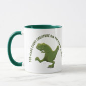 Grappige T rex cartoon God maakte elk schepsel Mok (Links)