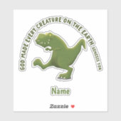 Grappige T rex cartoon God maakte elk schepsel Sticker (Vel)