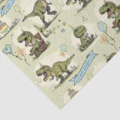 Grappige T Rex Dinosaur Jurassic Jongens Verjaarda Tissuepapier (Detail)